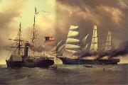unknow artist Nashville Burning the Ship Harvey Birch France oil painting reproduction